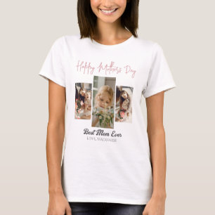 Elegant Sweet Pink Happy mothers Day Three photo T-Shirt