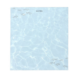 Elegant Swimming Pool and Fish Notepad
