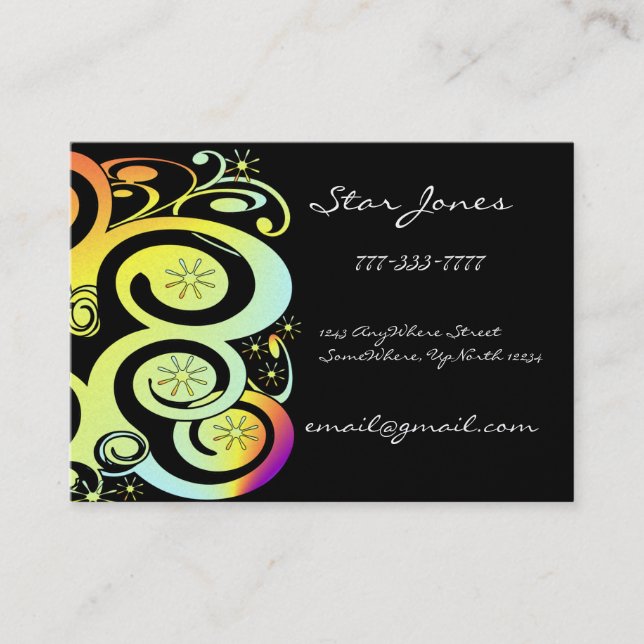 Elegant Swirl Business Card -Oranges (Front)