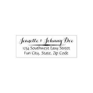 Elegant Swirl Custom Wedding or Address Stamp