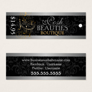 Elegant Swirl Fashion Accessory Boutique Hang Tags