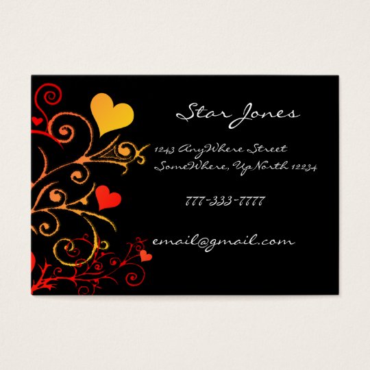 Elegant Swirl Heart Business Card
