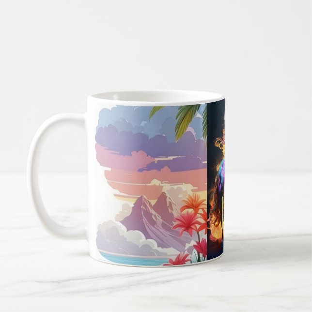 Elegant Swirl Horse Mug Design (Left)