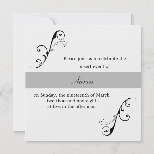 Elegant Swirl Invitation (Front)