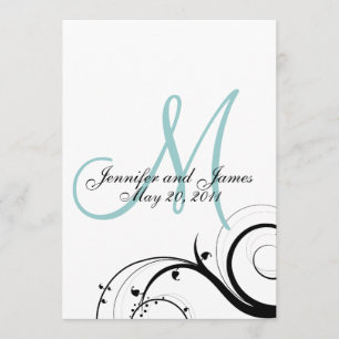 Elegant Swirl Monogram Wedding Invitation