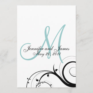 Elegant Swirl Monogram Wedding Invitation
