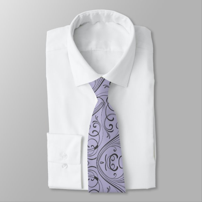 Elegant Swirl Neck Tie (Tied)