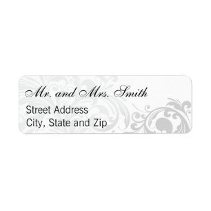 Elegant Swirl Return Labels - Silver