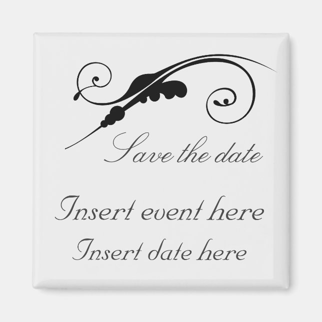 Elegant Swirl Save the date Magnet Template (Front)