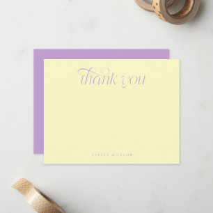 Elegant Swirl Typography Lemon Wisteria Wedding Card