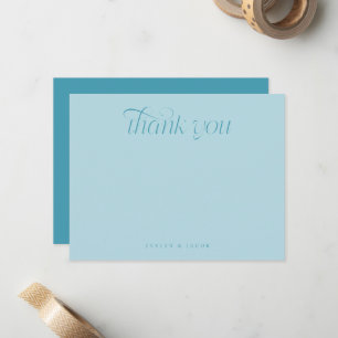 Elegant Swirl Typography Turquoise Wedding Card