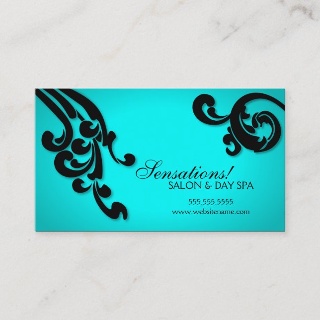 Elegant Swirls Business Card (Front)