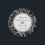 Elegant Swirls Diamonds 10th Wedding Anniversary S Magnet<br><div class="desc">Elegant silver swirls 10th wedding anniversary ornament.</div>