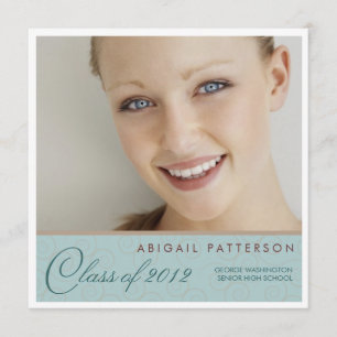Elegant Swirls Large Photo Graduation Party Invitation