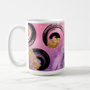 Elegant Swirls of Black and Gold Coffee Mug
