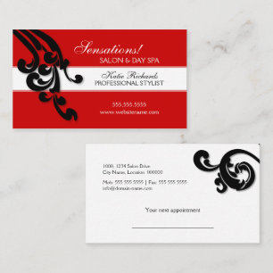 Elegant Swirls Salon Appointment Card