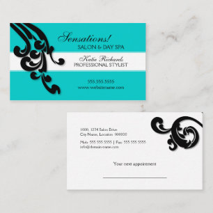 Elegant Swirls Salon Appointment Card