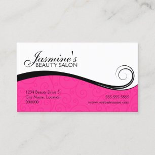 Elegant Swirls Salon Hot Pink Business Cards