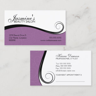 Elegant Swirls Salon Lavender Appointment Card