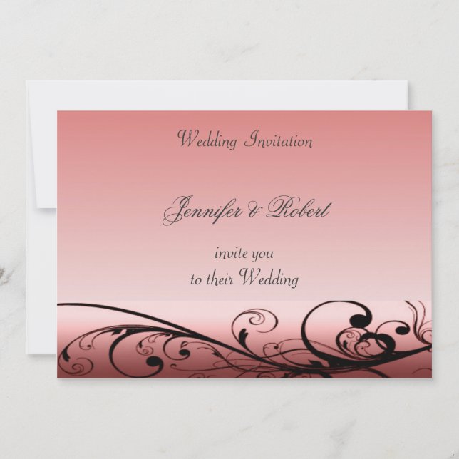 Elegant Swirls Wedding  Invitation (Front)