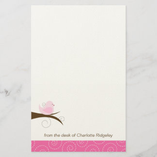 Elegant Swirly Bird Customisable Stationary Paper