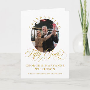 Elegant Swirly Script 50th Wedding Anniversary Invitation