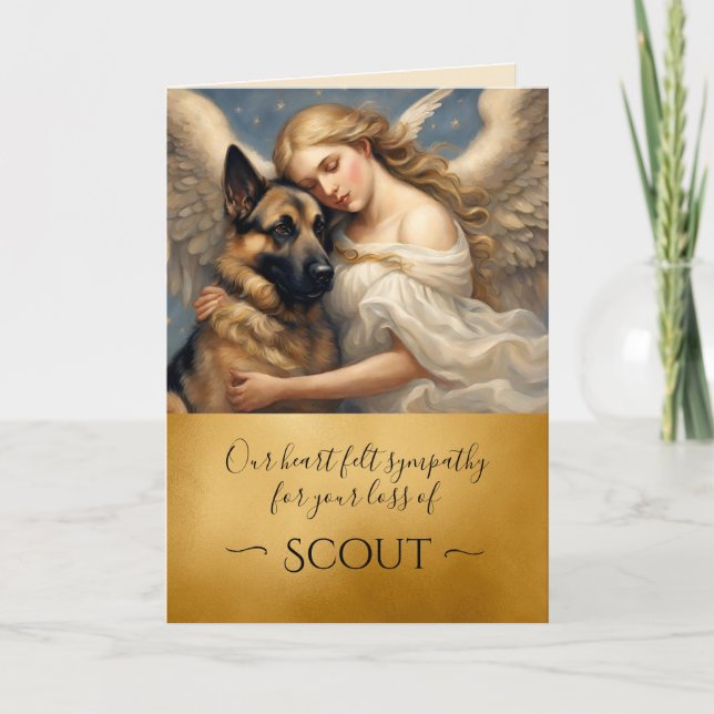 Elegant Sympathy for Loss of German Shepherd Card (Front)