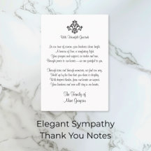 Elegant Sympathy Thank You Notes