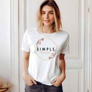 Elegant T-shirt Simple Beauty floral minimalist