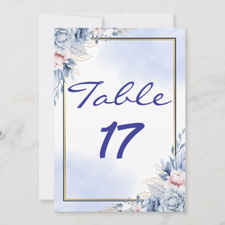 Elegant Table Number Card