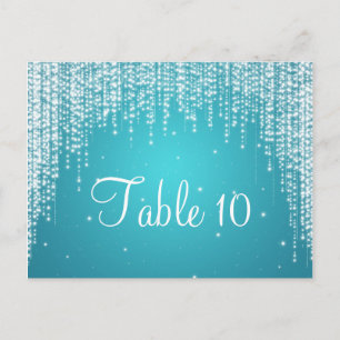 Elegant Table Number Night Dazzle Blue Postcard