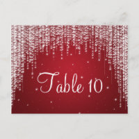 Elegant Table Number Night Dazzle Red