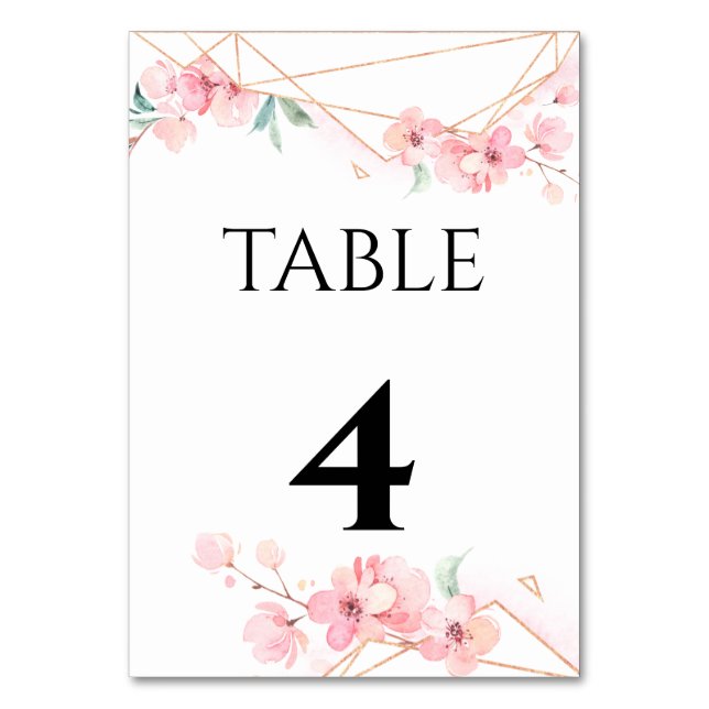 Elegant table number. number (Front)