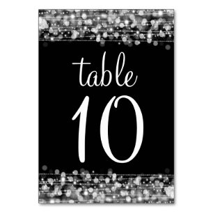 Elegant Table Number Party Sparkles Silver