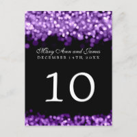 Elegant Table Number Purple Lights