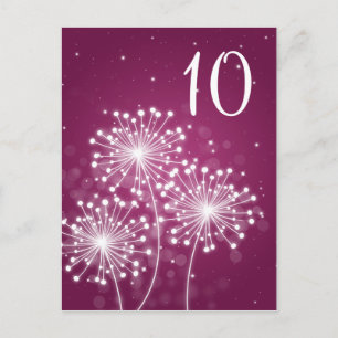 Elegant Table Number Summer Sparkle Merlot Pink Postcard