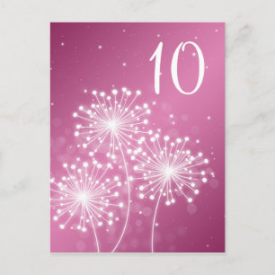Elegant Table Number Summer Sparkle Rose Pink Postcard