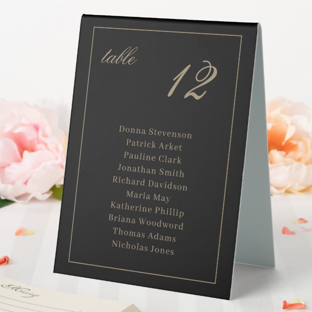Elegant table tent number sign (In SItu (Wedding))
