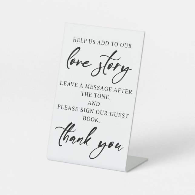 Elegant Tabletop Wedding Audio Guest Book Sign  (Front)
