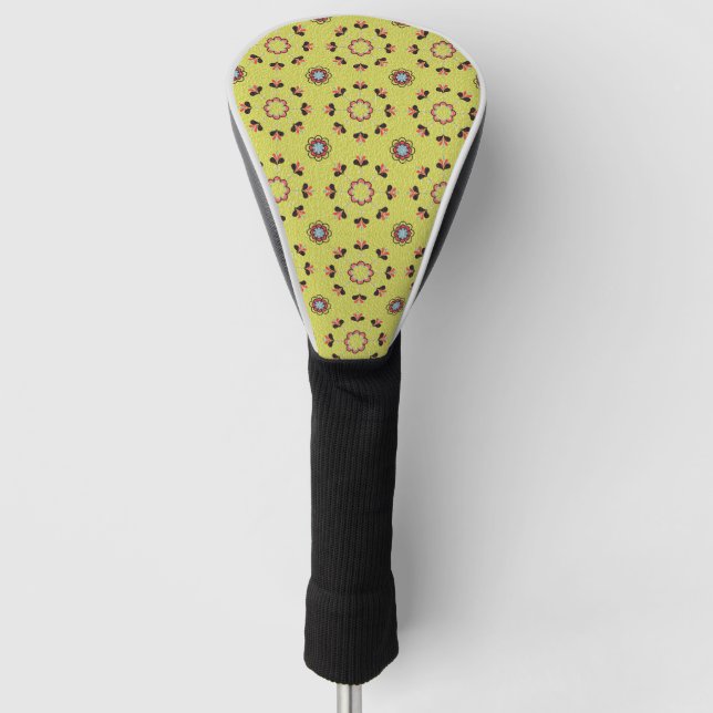 Elegant Tacha Floral Pattern Golf Head Cover (Front)