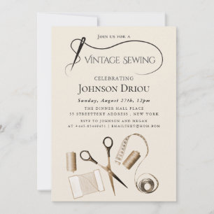 Elegant Tailor & Sewing Party Invitation