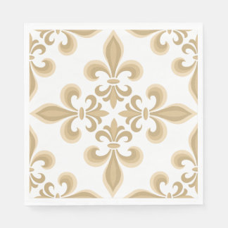 Elegant Tan Damask Luncheon Napkins