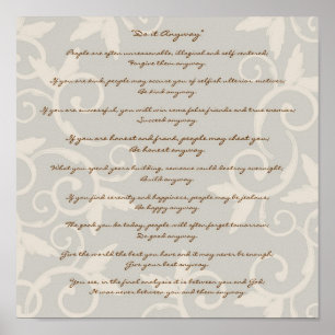 Elegant Tan Do It Anyway Poster