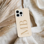 Elegant Tan Minimalist Initial Monogram iPhone 15 Pro Max Case<br><div class="desc">Elegant Tan Minimalist Initial Monogram iPhone Case</div>
