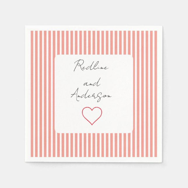 Elegant Tangerine Wedding Napkin (Front)