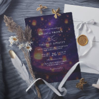 Elegant Tangled Lanterns Budget QR Code Wedding