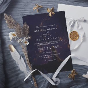 Elegant Tangled Lanterns Modern Chic Wedding Invitation