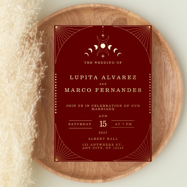 Elegant Tarot Gold Red Maroon Wedding real (Creator Uploaded)