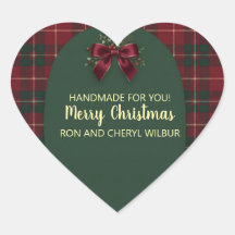 Elegant Tartan Plaid Christmas Holiday Party Heart