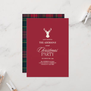 Elegant Tartan Plaid Christmas Party Invitation